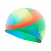 TYR - Tie Dye Silicone Junior Swim Cap- Blue/Yellow/Green/Orange -UK Swimsuit Sales 2024 TYR Junior Tie Dye 465 Silicone Swim Cap