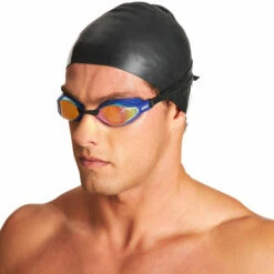 Arena - Air Speed Mirror Goggle - Yellow/Copper/Blue C203 -UK Swimsuit Sales 2024 arena air speed mirror goggle yellow copper blue 3