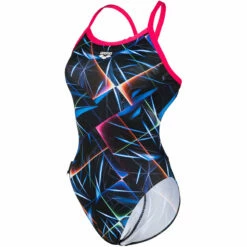 Arena - Allover Challenge Back Ladies Swimsuit - Black/Multi/Rose -UK Swimsuit Sales 2024 arena allover challenge back ladies swimsuit black multi rose 6