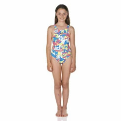 Arena - Camo Kun Open Back Girls Swimsuit - Royal -UK Swimsuit Sales 2024 arena camo kun open back girls swimsuit royal 3