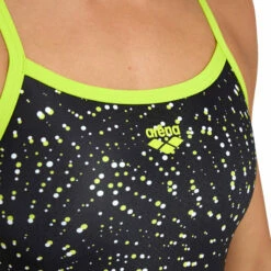 Arena - Fireworks Challenge Back Ladies Swimsuit - Green/Black/Multi -UK Swimsuit Sales 2024 arena fireworks challenge back ladies swimsuit green black multi 4