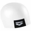 Arena - Logo Moulded Silicone Cap - White -UK Swimsuit Sales 2024 arena logo moulded silicon cap white 1