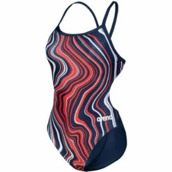 Arena - Marbled Challenge Back Ladies Swimsuit - Navy/Red/Multi -UK Swimsuit Sales 2024 arena marbled challenge back ladies swimsuit navy red multi 6