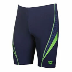 Arena - Microcarbonite Junior Jammers - Navy Blue/Green Leaf