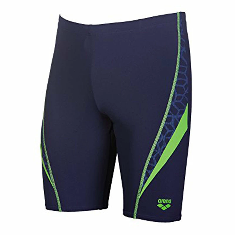 Arena - Microcarbonite Junior Jammers - Navy Blue/Green Leaf 3 Arena - Microcarbonite Junior Jammers - Navy Blue/Green Leaf