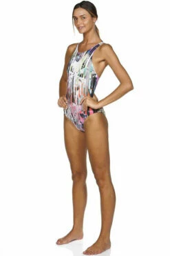 Arena - One Riviera Racerback Ladies Swimsuit - Black/Multi -UK Swimsuit Sales 2024 arena riviera ladies one piece black multi coloured 12