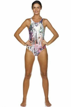 Arena - One Riviera Racerback Ladies Swimsuit - Black/Multi -UK Swimsuit Sales 2024 arena riviera ladies one piece black multi coloured 17