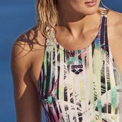 Arena - One Riviera Racerback Ladies Swimsuit - Black/Multi -UK Swimsuit Sales 2024 arena riviera ladies one piece black multi coloured 6