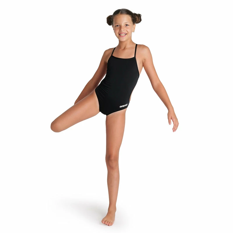 Arena - Team Challenge Back Girls’ Swimsuit - Black/White 5 Arena - Team Challenge Back Girls’ Swimsuit - Black/White - Image 3