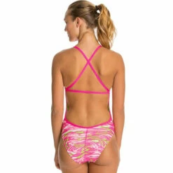 Dolfin - Bellas Prowler Pink Cross Back Swimsuit -UK Swimsuit Sales 2024 dolfin bellas cross back prowler pink girls one piece 3