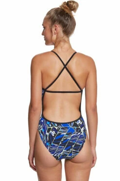 Dolfin - Graphlite Vantage Cross Back Swimsuit - Blue -UK Swimsuit Sales 2024 dolfin blue vantage cross back ladies one piece swimsuit 7