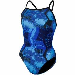 Dolfin - Graphlite Series Rogue V-Back One Piece Swimsuit (Blue) -UK Swimsuit Sales 2024 dolfin graphlite rogue v back ladies one piece blue 717 3