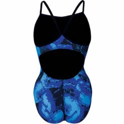 Dolfin - Graphlite Series Rogue V-Back One Piece Swimsuit (Blue) -UK Swimsuit Sales 2024 dolfin graphlite rogue v back ladies one piece blue 717 4