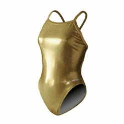 Dolfin - Metallics Gold V2 Back Girls One Piece -UK Swimsuit Sales 2024 dolfin metallics gold v2 back girls one piece 4