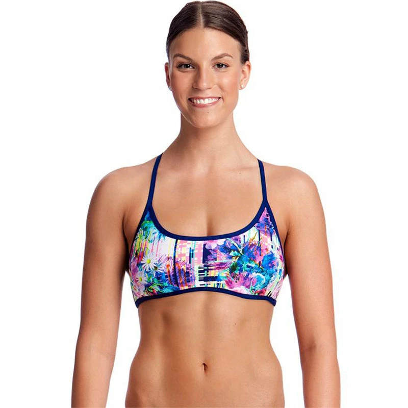 Funkita - Alba Wild - Ladies Cross Back Tie Bikini Top 3 Funkita - Alba Wild - Ladies Cross Back Tie Bikini Top