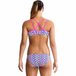 Funkita - Zag Ziggler - Ladies Criss Cross Top -UK Swimsuit Sales 2024 funkita bikini ladies swimwear zag ziggler sports bikini top 5