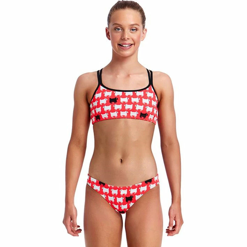 Funkita - Black Sheep - Girls Criss Cross Two Piece 3 Funkita - Black Sheep - Girls Criss Cross Two Piece