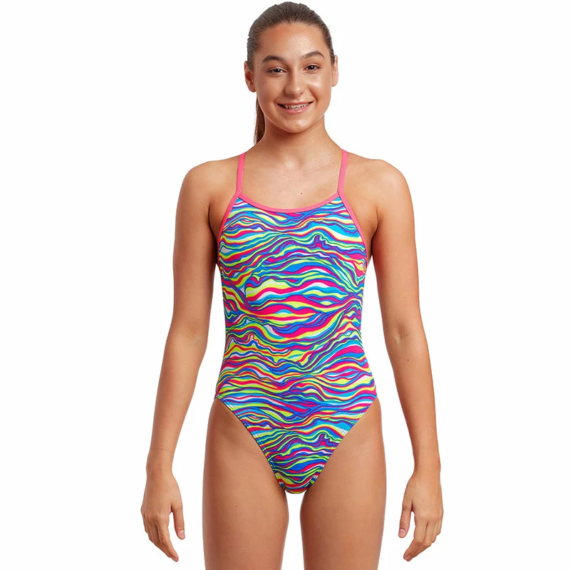 Funkita - Colour Curve - Girls Eco Single Strap One Piece 3 Funkita - Colour Curve - Girls Eco Single Strap One Piece