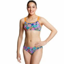Funkita - Bondi Brollies - Girls Criss Cross Two Piece -UK Swimsuit Sales 2024 funkita girls swimwear bondi brollies criss cross two piece 3