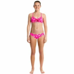 Funkita - Flaming Go Go's - Girls Tie Detail Two Piece -UK Swimsuit Sales 2024 funkita girls swimwear flaming go gos tie detail two piece 3