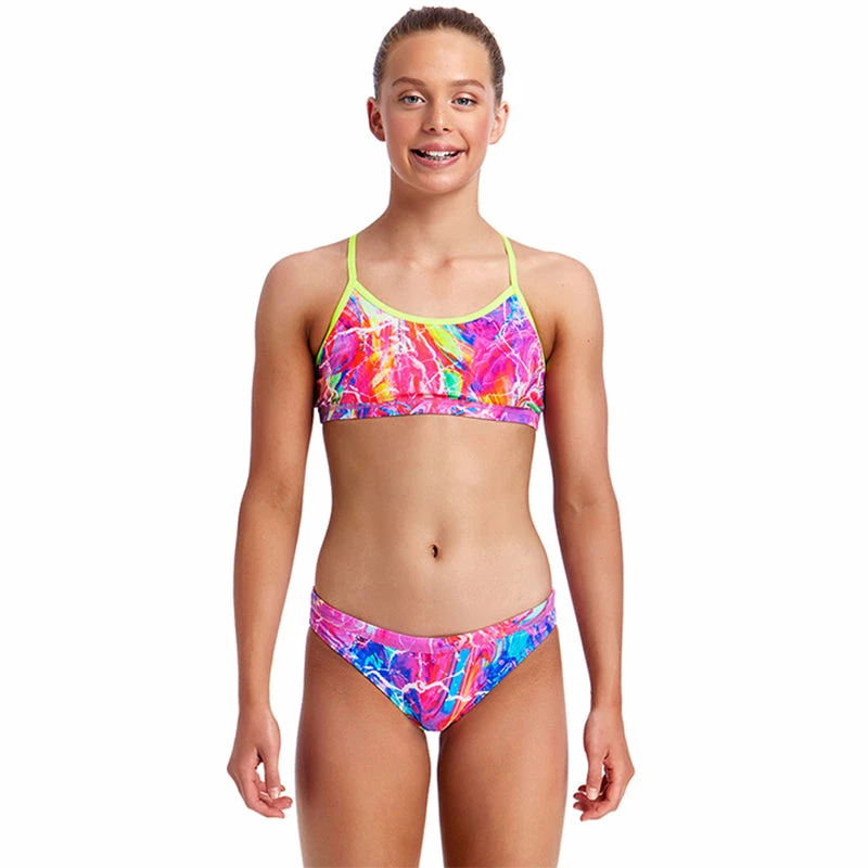 Funkita - Kaleidocolour - Girls Racerback Two Piece 3 Funkita - Kaleidocolour - Girls Racerback Two Piece