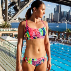Funkita - Feline Fever - Ladies Sports Top -UK Swimsuit Sales 2024 funkita ladies swimwear feline fever sports top 5