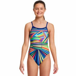 Funkita - Land Lines - Girls Single Strap One Piece