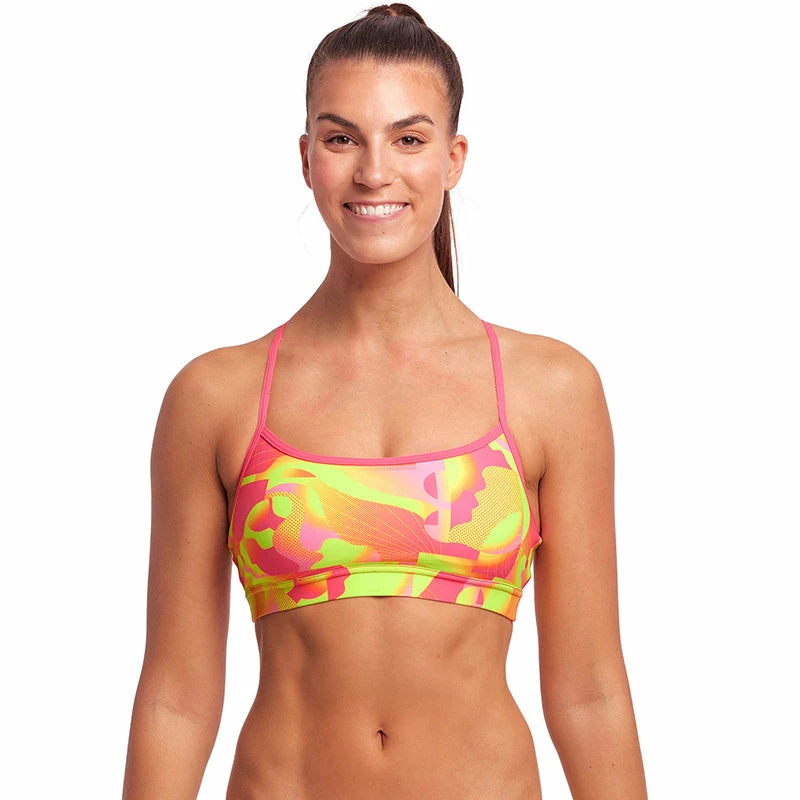 Funkita - Pinged Pink - Ladies Swim Crop Top 3 Funkita - Pinged Pink - Ladies Swim Crop Top