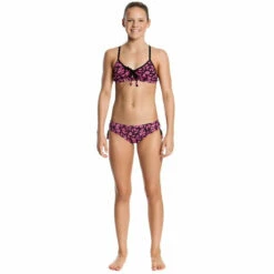 Funkita - Pink Flutterby - Girls Tie Detail Two Piece -UK Swimsuit Sales 2024 funkita pink flutterby girls tie detail two piece 3