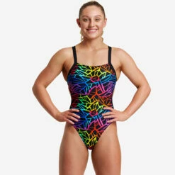 Funkita - Rainbow Web - Ladies Brace Free One Piece -UK Swimsuit Sales 2024 funkita rainbow web ladies brace free one piece 5