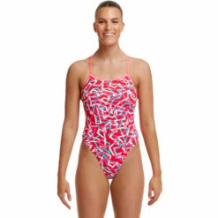 Funkita - Red Ribbons - Ladies Twisted One Piece