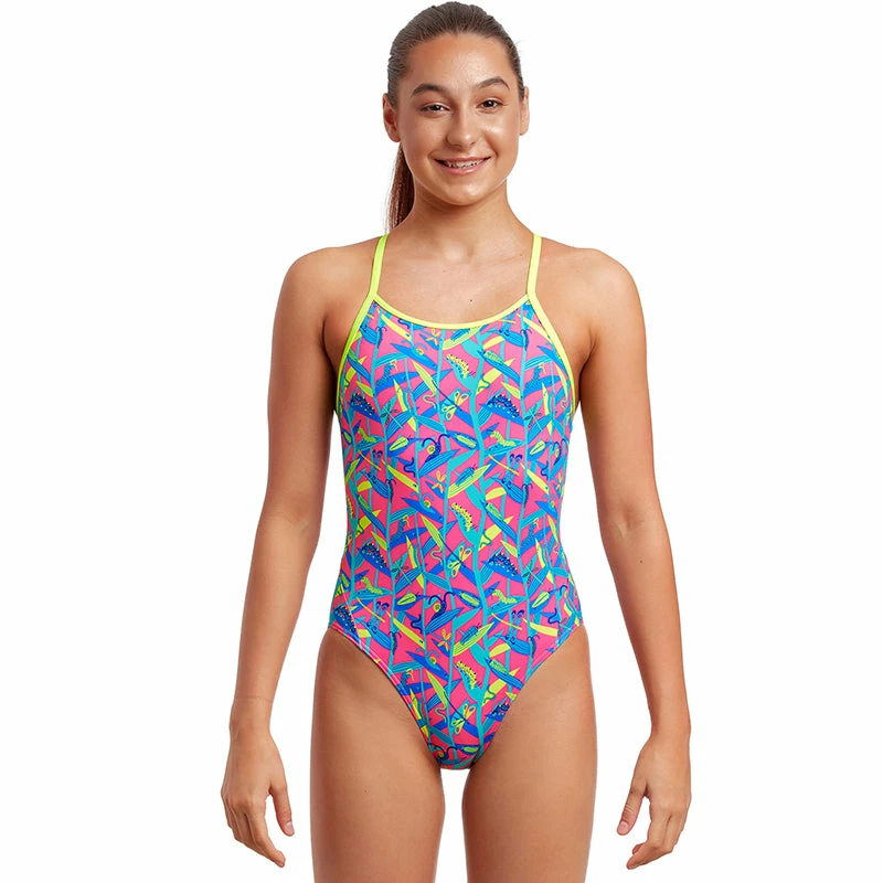Funkita - Slug Hugs - Girls Eco Diamond Back One Piece 3 Funkita - Slug Hugs - Girls Eco Diamond Back One Piece