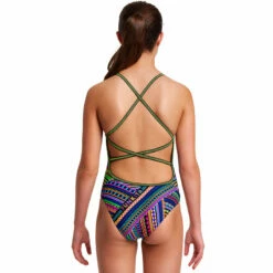 Funkita - Tribal Revival - Girls Strapped In One Piece -UK Swimsuit Sales 2024 funkita tribal revival strapped in girls one piece 3