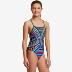 Funkita - Tribal Revival - Girls Strapped In One Piece -UK Swimsuit Sales 2024 funkita tribal revival strapped in girls one piece 5