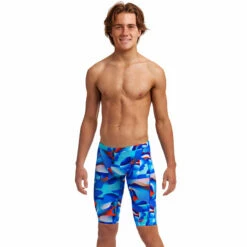 Funky Trunks - Battle Blue - Boys Training Jammers -UK Swimsuit Sales 2024 funky trunks battle blue boys training jammers 4