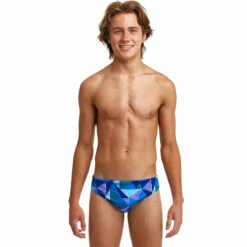 Funky Trunks - Blue Bars - Boys Classic Briefs
