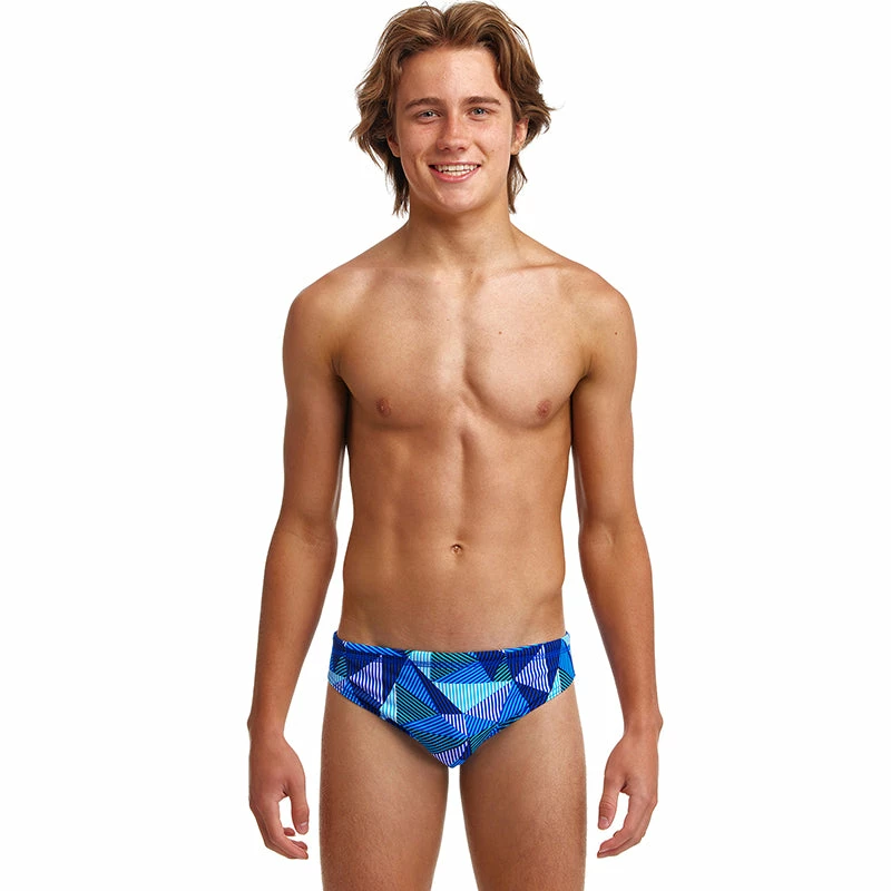 Funky Trunks - Blue Bars - Boys Classic Briefs 2 Funky Trunks - Blue Bars - Boys Classic Briefs