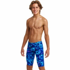 Funky Trunks - Leaf Laser - Boys Training Jammers -UK Swimsuit Sales 2024 funky trunks leaf laser boys training jammers 4