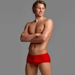 Funky Trunks - Still Red - Mens Plain Front Trunks -UK Swimsuit Sales 2024 funky trunks mens still red plain front trunks 4