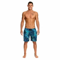 Funky Trunks - Splinter Spray Mens Long Johnny Shorts -UK Swimsuit Sales 2024 funky trunks mens swimwear splinter spray long johnny short 4