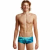 Funky Trunks - Shark Bay - Boys Sidewinder Trunks -UK Swimsuit Sales 2024 funky trunks shark bay boys sidewinder trunks 1