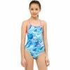 Maru - Marble Run Ecotech Sparkle Fly Back Girls Swimsuit - Blue/Pink -UK Swimsuit Sales 2024 maru girls marble run ecotech sparkle fly back blue pink 1