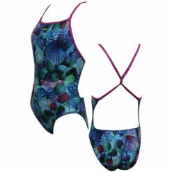 Maru - Shells Sparkle Vision Back Ladies Swimsuit -UK Swimsuit Sales 2024 maru girls swimwear shells sparkle vision back one piece swimsuit 3