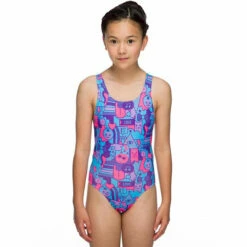 Maru - Kitty Pacer Auto Back Girls Swimsuit - Black/Multi