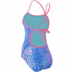 Maru - Komodo Ecotech Sparkle Tie Back Ladies Swimsuit - Turquoise/Pink -UK Swimsuit Sales 2024 maru komodo ecotech sparkle tie back turquoise pink 4