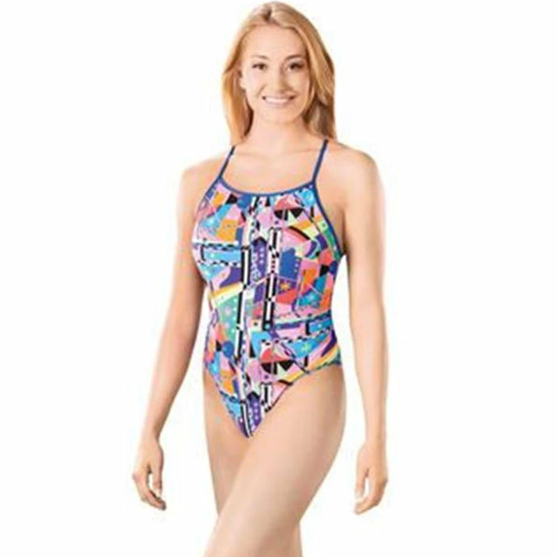 Maru - Miro Pacer Splash Back Ladies Swimsuit - Pink/Blue 3 Maru - Miro Pacer Splash Back Ladies Swimsuit - Pink/Blue