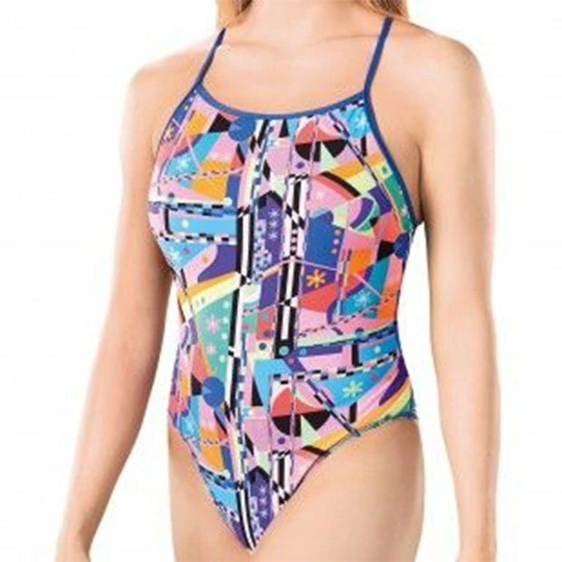 Maru - Miro Pacer Splash Back Ladies Swimsuit - Pink/Blue 4 Maru - Miro Pacer Splash Back Ladies Swimsuit - Pink/Blue - Image 2
