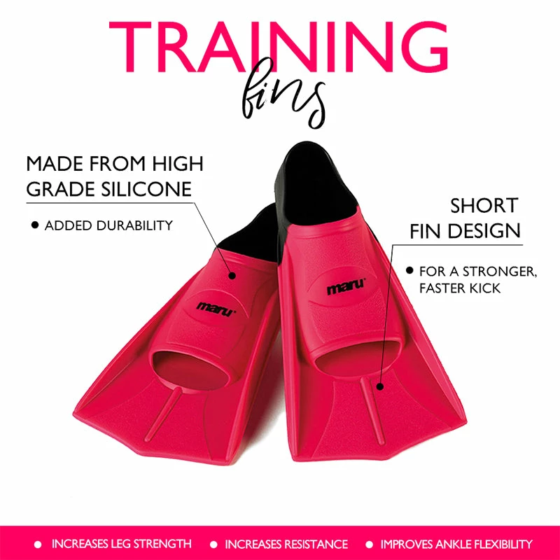Maru - "New" Training Fins / Flippers - Neon Pink/Black 3 Maru - "New" Training Fins / Flippers - Neon Pink/Black