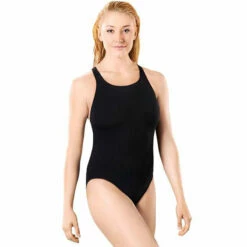 Maru - Solid Pacer Open Back Ladies Swimsuit - Black