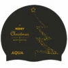 Aqua Merry Christmas Gold - Silicone Swim Hat -UK Swimsuit Sales 2024 merry christmas gold silicon swim hat